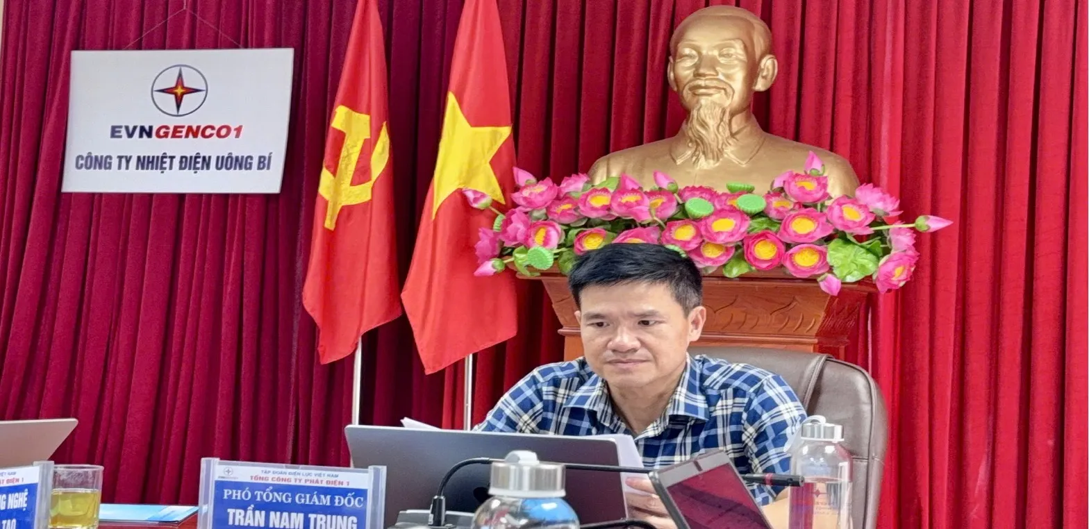 Ông Trần Nam Trung, Phó Tổng giám đốc EVNGENCO1 phát biểu tại buổi làm việc.