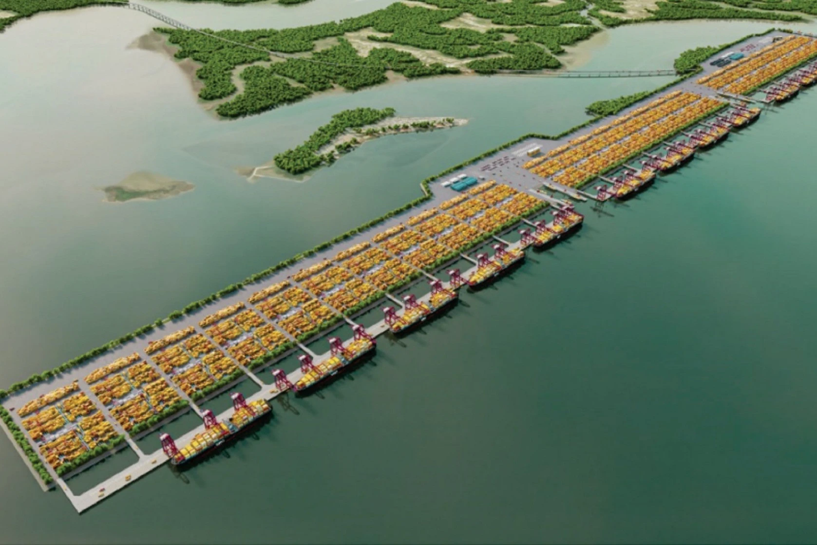 Siêu cảng Cần Giờ, một trong những dự án trọng điểm, giúp thành phố phát triển kinh tế hướng biển. Ảnh: Sở GTVT TP.HCM 