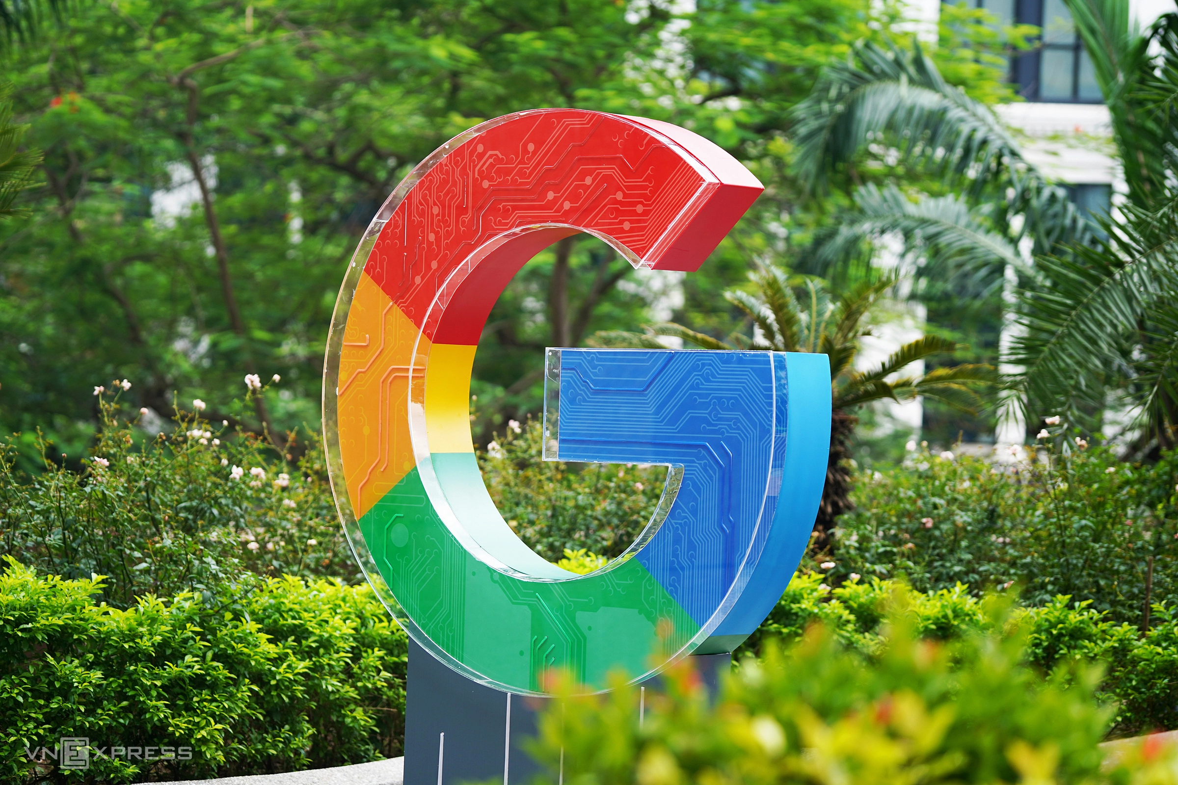 Logo Google tại sự kiện của hãng tại Việt Nam, tháng 7/2024. Ảnh: Lưu Quý