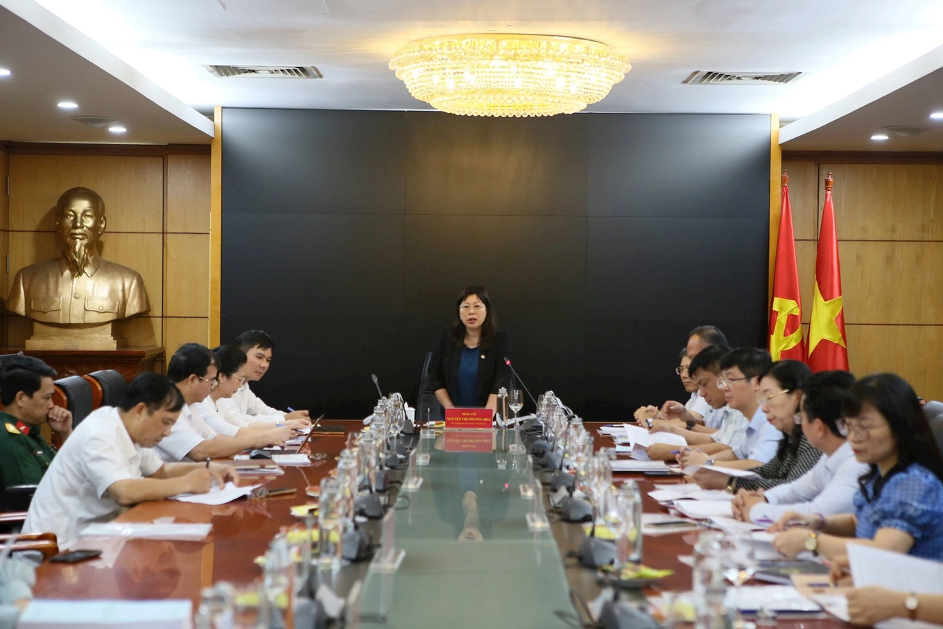 Thứ trưởng Nguyễn Thị Phương Hoa phát biểu tại cuộc họp (Ảnh: Nguyễn Thủy).