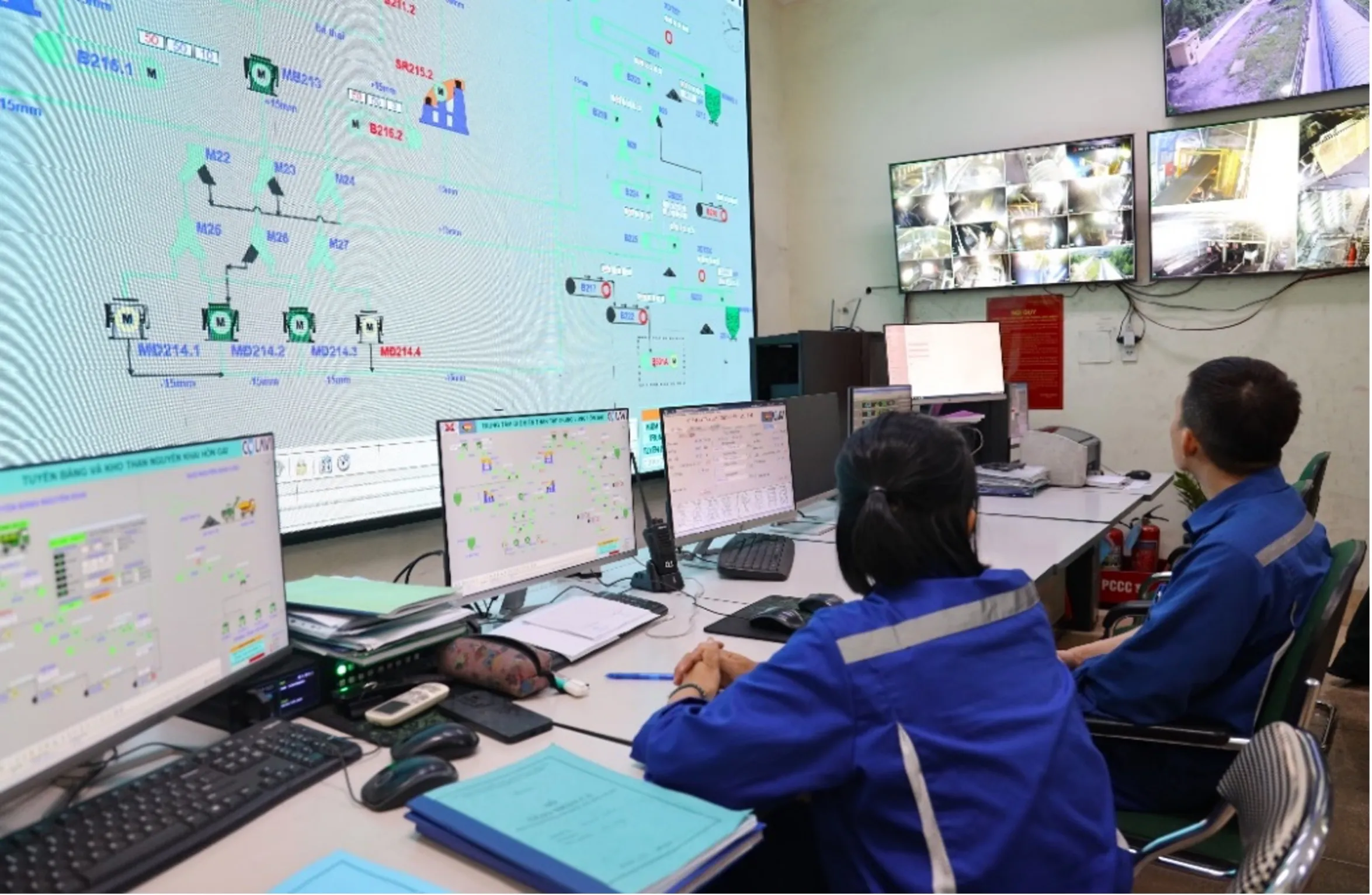 Dây chuyền sàng tuyển than hoạt động ổn định, góp phần nâng cao tỷ lệ thu hồi và chất lượng than sạch.