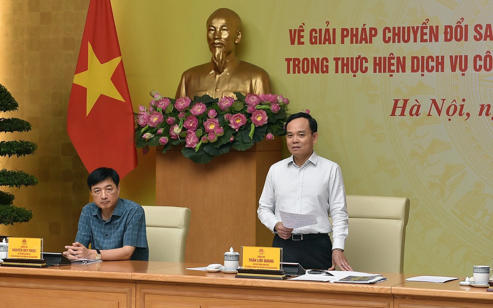 Phó Thủ tướng Trần Lưu Quang phát biểu tại cuộc họp (Ảnh: Hải Minh).