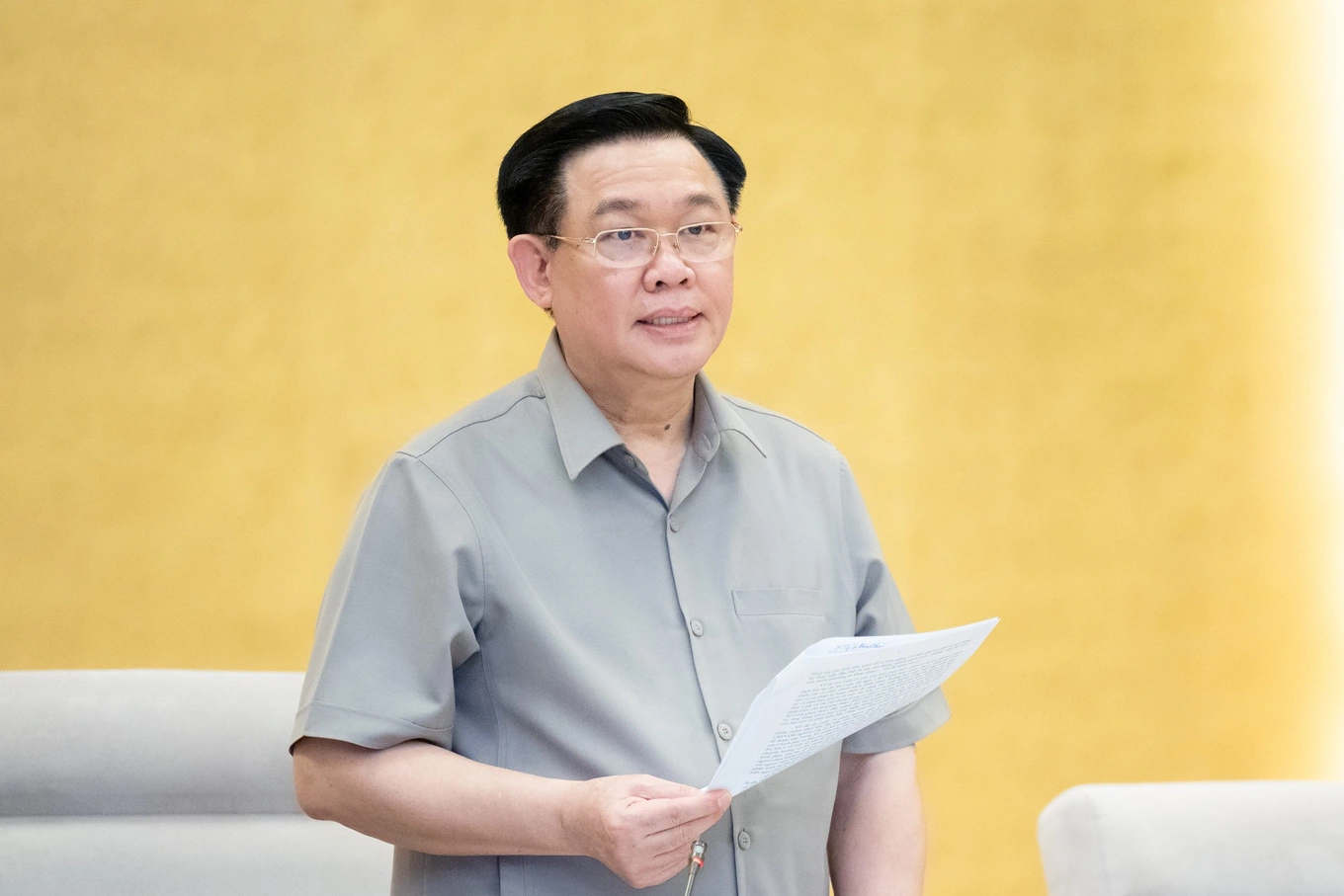 Chủ tịch Quốc hội Vương Đình Huệ phát biểu khai mạc phiên họp thứ 32 của Ủy ban Thường vụ Quốc hội (Ảnh: Phạm Thắng).
