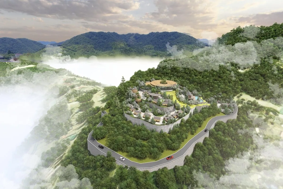 Phối cảnh Dự án xử lý sạt lở kết hợp phát triển du lịch tại Thiên đường mây Tà Xùa. Ảnh: Công ty cổ phần Tà Xùa Skyline.