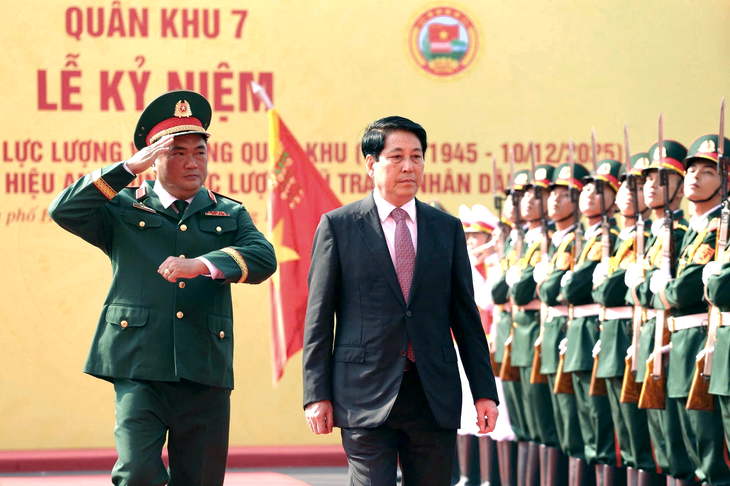 Chủ tịch nước Lương Cường dự kỷ niệm 80 năm thành lập Quân khu 7