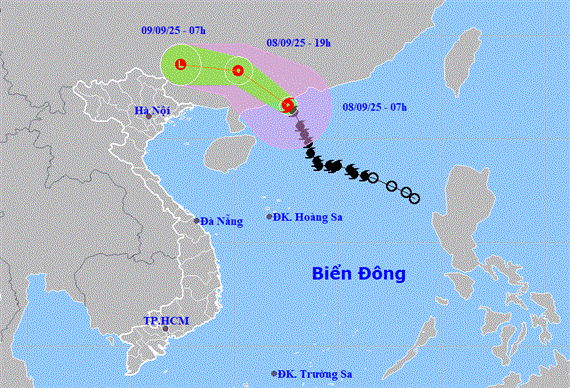 Tin mới nhất về bão số 7 Tapah: Đổ bộ đất liền Trung Quốc, miền Bắc sắp mưa lớn