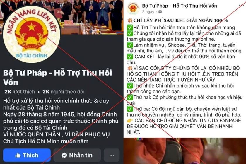  Cảnh báo tài khoản mạng xã hội mạo danh Bộ Tư pháp, đăng tải thông tin sai lệch
