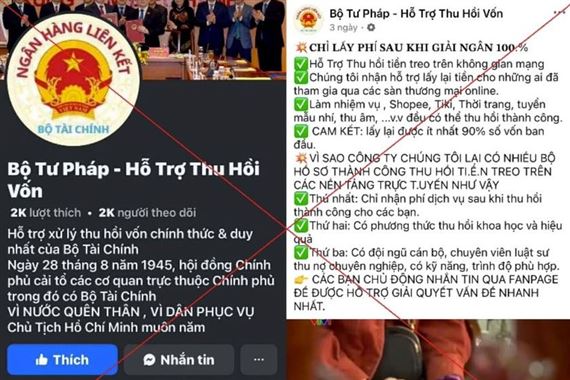  Cảnh báo tài khoản mạng xã hội mạo danh Bộ Tư pháp, đăng tải thông tin sai lệch
