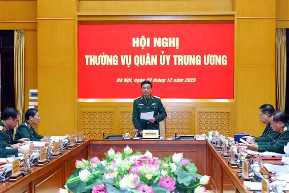 Đại tướng Phan Văn Giang chủ trì hội nghị Thường vụ Quân ủy Trung ương