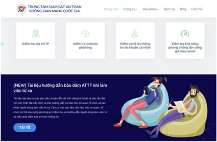 Trang web chính thức hỗ trợ An Toàn Thông Tin mạng internet cho người Việt Nam