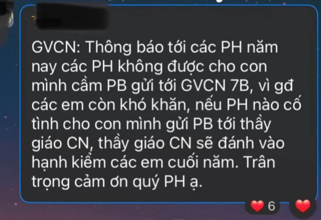 Thầy giáo cấm phụ huynh tặng phong bì dịp 20/11