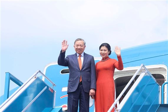 Tổng Bí thư Tô Lâm và Phu nhân Ngô Phương Ly lên đường thăm Phần Lan