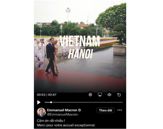 Tổng thống Pháp Emmanuel Macron đăng video cảm ơn Việt Nam